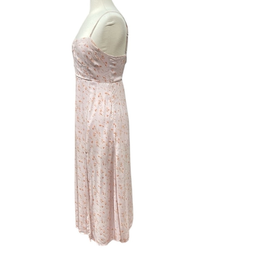 Audrey 3 + 1 Maribelle Mini Floral Bustier Strappy Midi Dress SZ M Light Pink - Picture 2 of 7